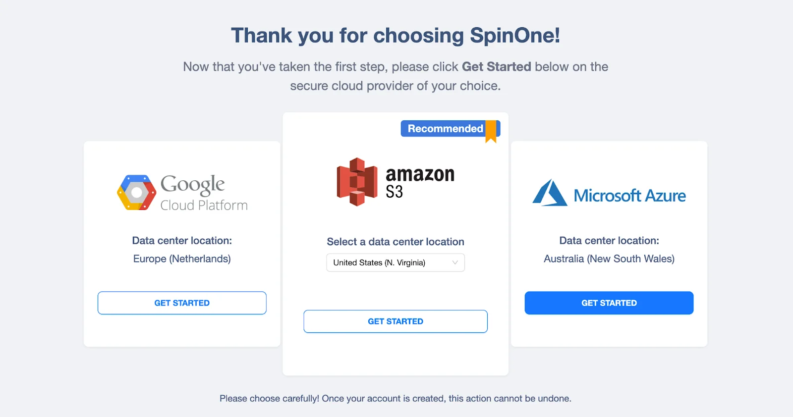Select Storage Provider | Spin.AI
