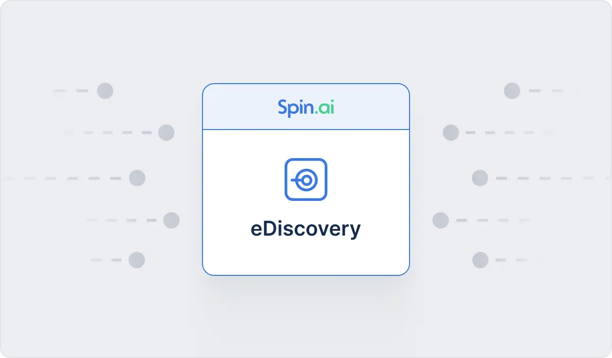 Diagram showing SpinOne as a single, streamlined eDiscovery platform that consolidates legal and investigative workflows.