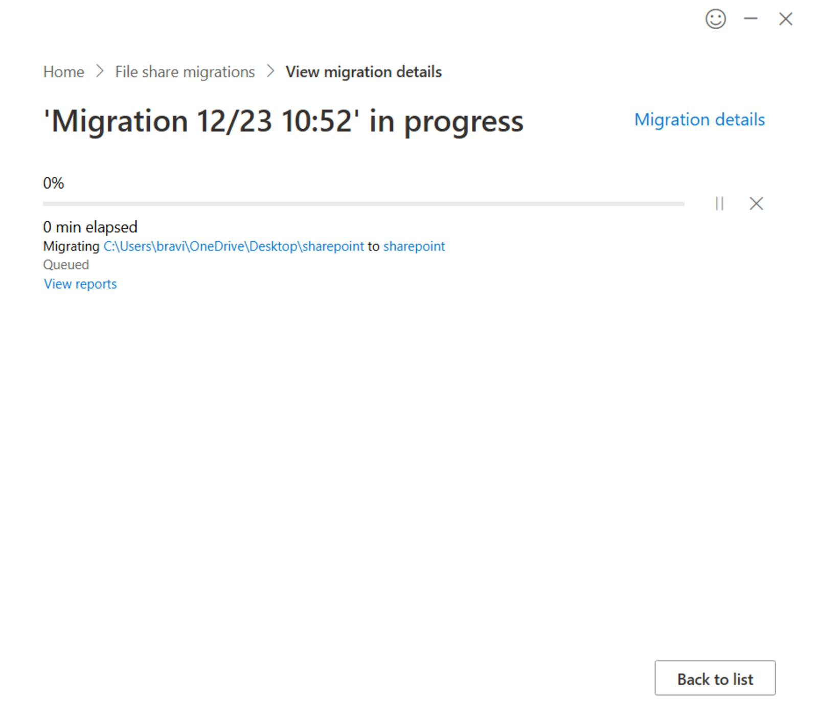 Migration in progress