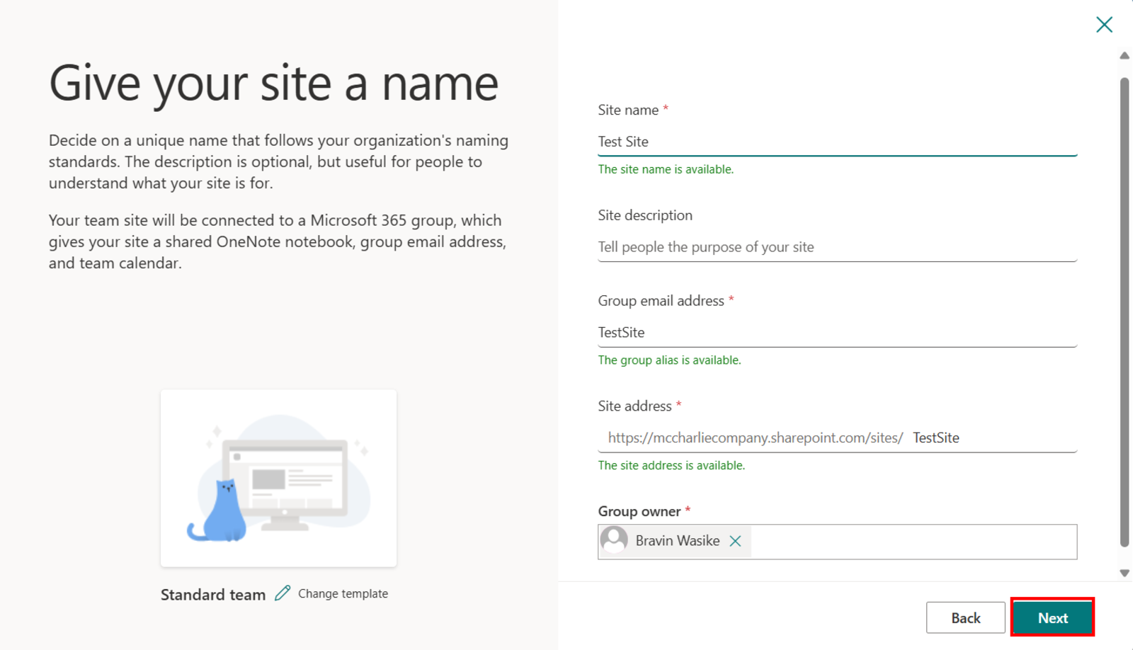 Give your site a name