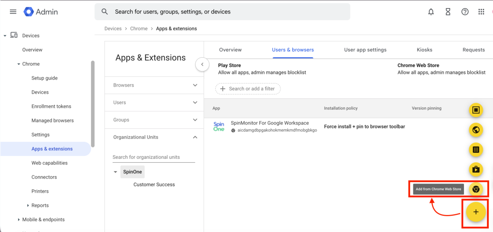 SpinProtect Application Detection Interface Detect domain applications with SpinProtect