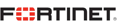 Fortinet Brand logo featuring red rounded-square shapes on a dark, nearly black background.