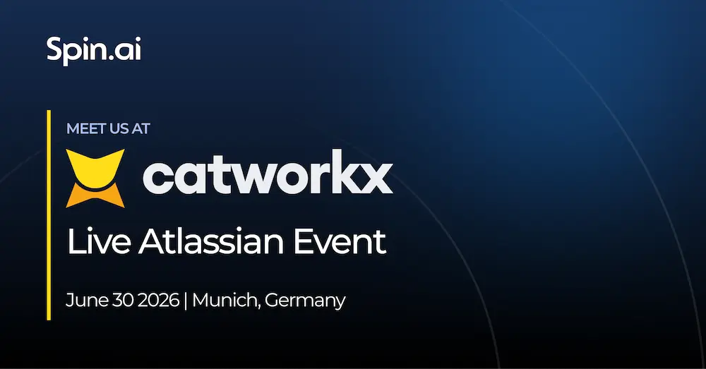Banner: Spin.ai at catworkx Live Atlassian Event in Munich, June 30, 2026.