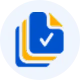 Configuration Docs & Dependencies Icon of overlapping documents with a blue checkmark, representing approved or completed forms