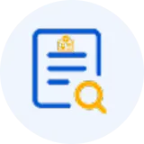 User License Insights Icon of a blue document with a yellow magnifying glass, signaling 'search in document'. Lead text lines are visible on the page to imply content search.