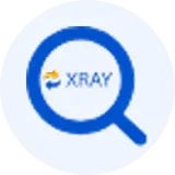 Xray Config Drift & Analytics Blue magnifying glass icon with the word XRAY inside, indicating a search feature for XRAY