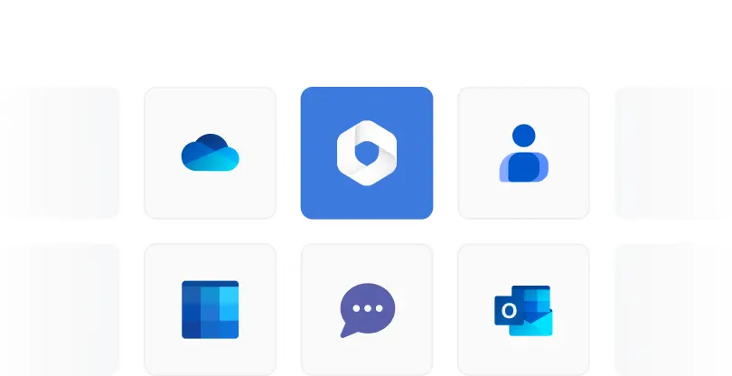 Microsoft 365 Platform Coverage Tiles | Spin.AI Visual overview of Microsoft 365 app coverage