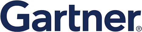 Gartner brand logo in blue text on a white background