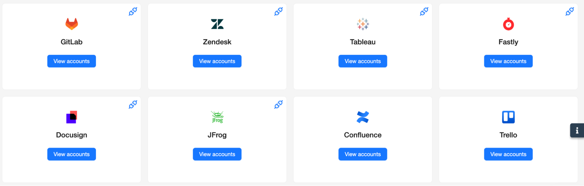 SpinSPM Posture Management Integrations | Spin.AI SpinSPM Posture Management integrations for GitLab, Zendesk, Tableau, Fastly, DocuSign, JFrog, Confluence, and Trello