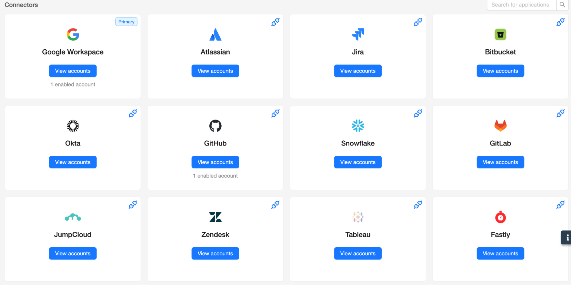 SpinSPM Posture Management SaaS Integrations | Spin.AI SpinSPM Posture Management connectors for Google Workspace, Atlassian, Jira, Bitbucket, Okta, GitHub, Snowflake, GitLab, JumpCloud, Zendesk, Tableau, and Fastly