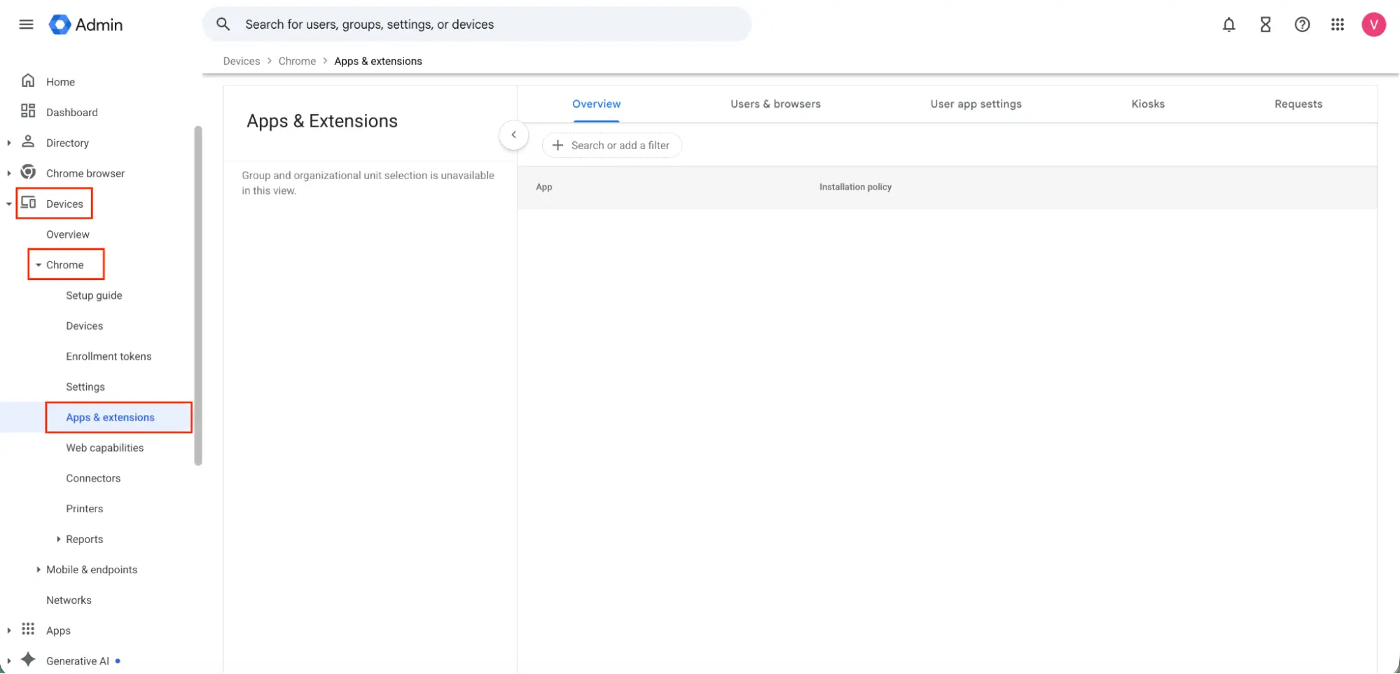 Selecting the SpinProtect for Google Workspace Chrome extension in Google Admin Console