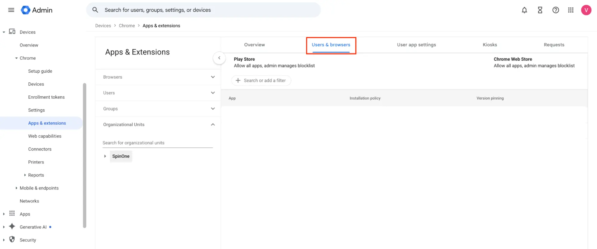 Add a Chrome app or extension from the Google Admin Console Apps and Extensions page